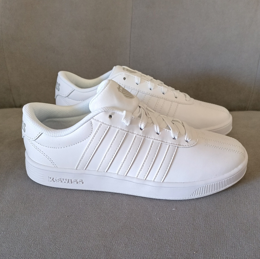 K-Swiss Grade Schools Triple White Lace Up Sneakers Kids Youth Size 5